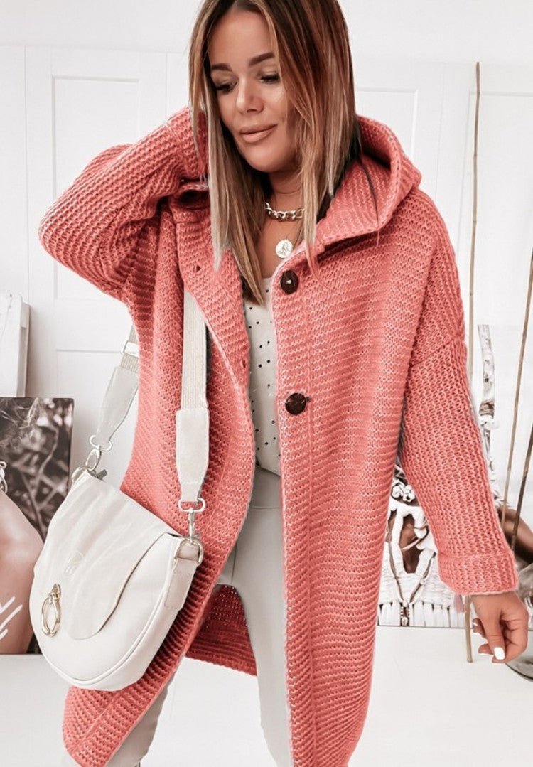 Dames Trui met Dubbele Knoopsluiting – Elegante Gebreide Trui voor Herfst en Winter