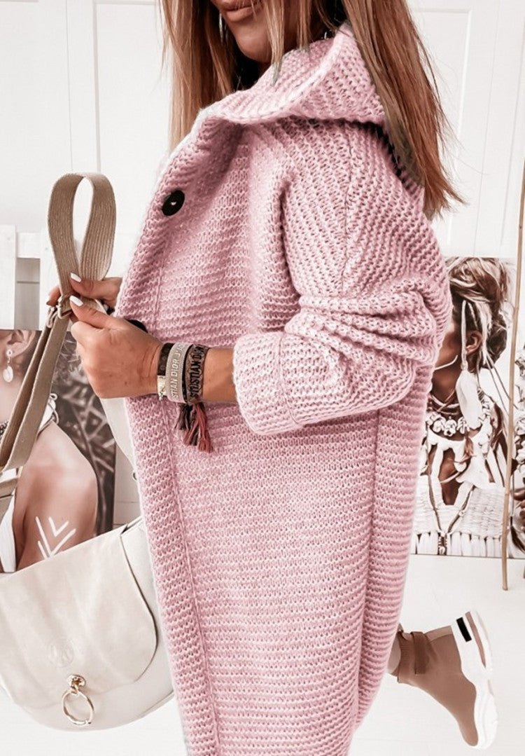 Dames Trui met Dubbele Knoopsluiting – Elegante Gebreide Trui voor Herfst en Winter