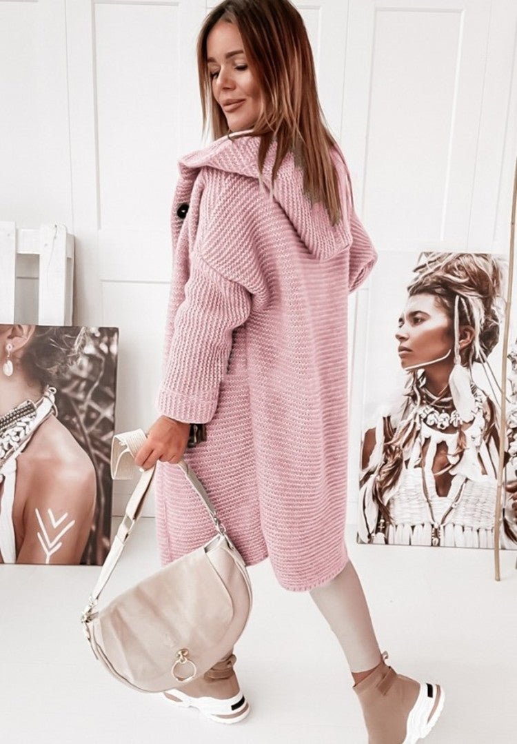 Dames Trui met Dubbele Knoopsluiting – Elegante Gebreide Trui voor Herfst en Winter