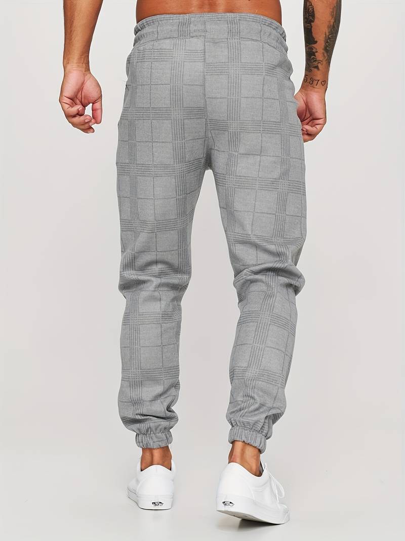 Joggingbroek Heren – Geruite Sportbroek van Katoen met Comfortabele Pasvorm