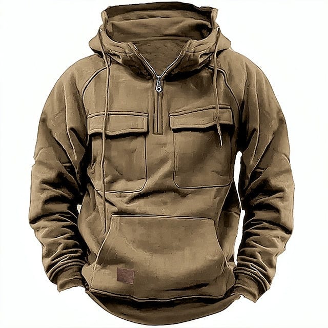 Heren Hoodie met Zakken – Comfortabele Zip-Up Hoodie van Katoen voor Casual Gebruik