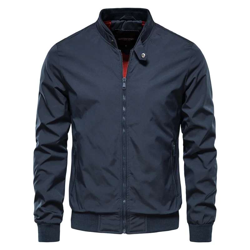 Herenjack met Staande Kraag – Stijlvolle Mid-Season Jas voor Herfst en Winter