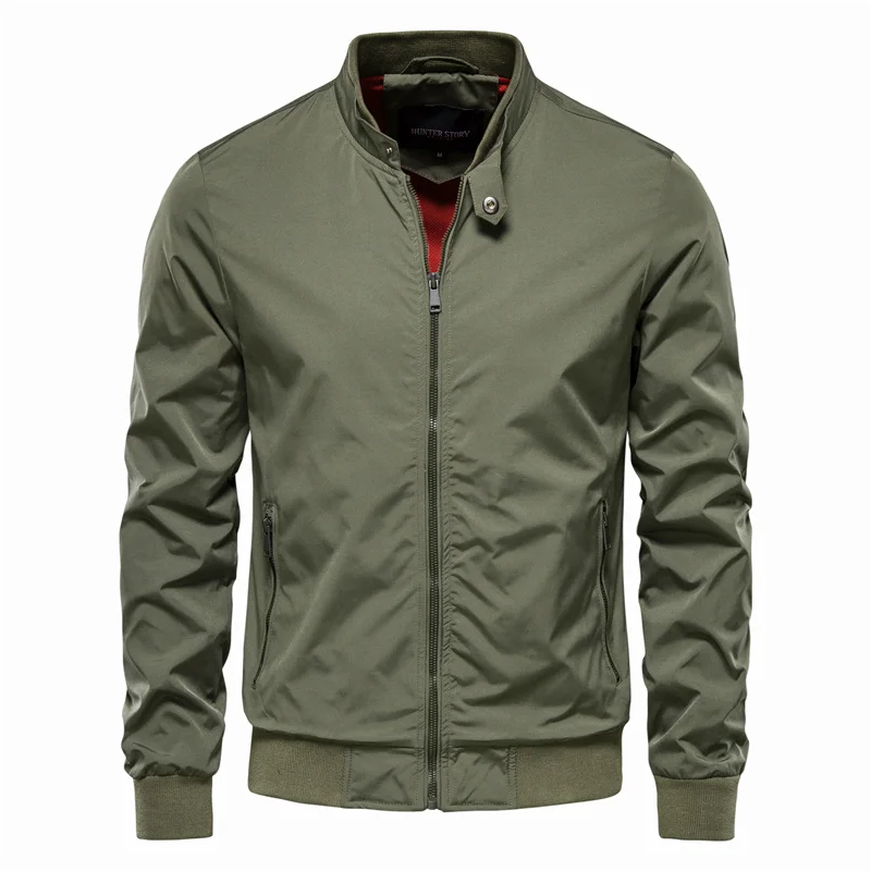 Herenjack met Staande Kraag – Stijlvolle Mid-Season Jas voor Herfst en Winter