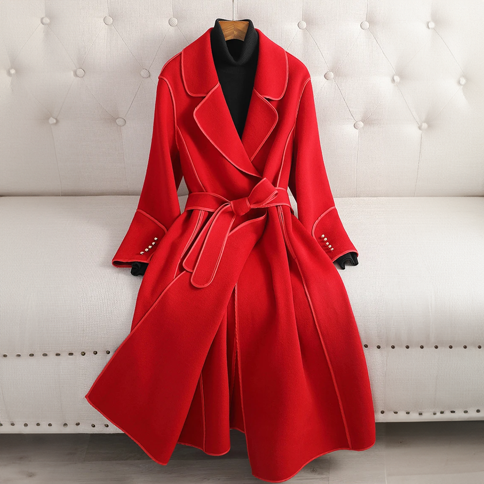 Trenchcoat dames met ceintuur – Elegante lange jas voor herfst en winter