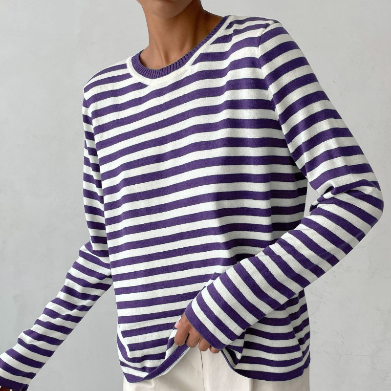 Gestreept dames top – Langarmige blouse met trendy strepen voor casual stijl