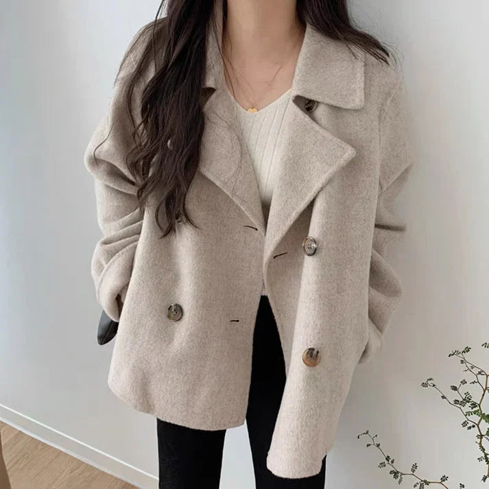 Dubbelzijdige damesmantel – Elegante en warme winterjas met stijlvolle snit