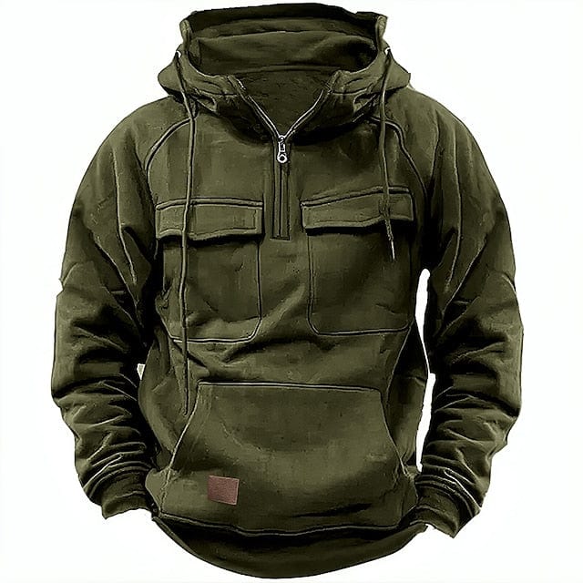 Heren Hoodie met Zakken – Comfortabele Zip-Up Hoodie van Katoen voor Casual Gebruik