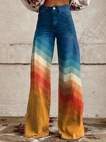 Broek Vintage Elegante – Stijlvolle damesbroek met hoge taille en wijde pijpen