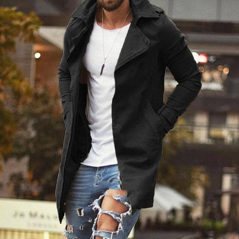 Vintage Herenmantel – Stijlvolle Reverskragen Jas voor Herfst en Winter