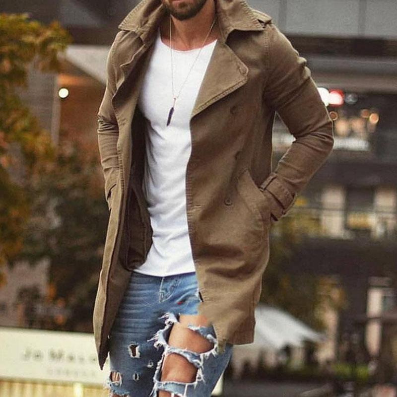 Vintage Herenmantel – Stijlvolle Reverskragen Jas voor Herfst en Winter