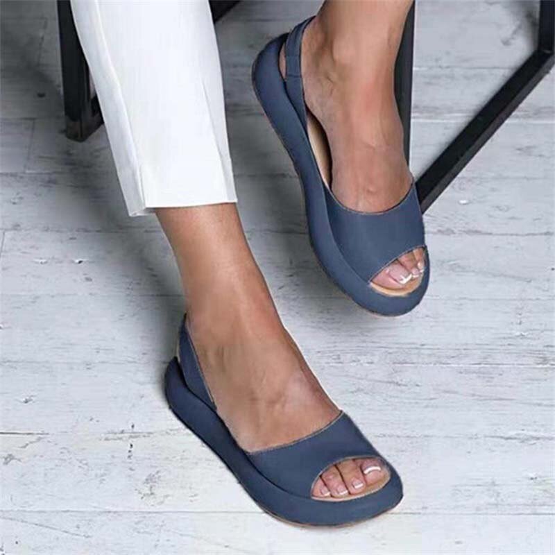 Platte Sandalen Dames – Open Teen Sandalen van Leer voor Zomer en Casual Gebruik