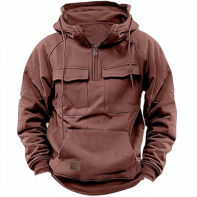 Heren Hoodie met Zakken – Comfortabele Zip-Up Hoodie van Katoen voor Casual Gebruik