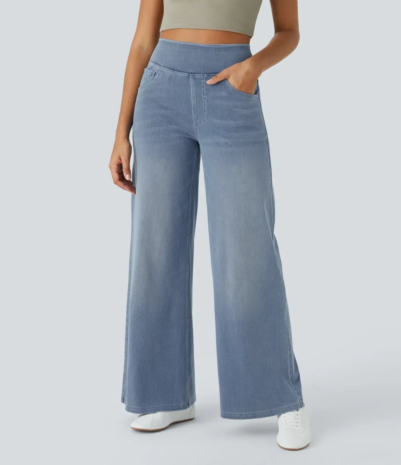 Elastische Hoge Taille Broek Dames – Comfy Broek met Stretch en Casual Design