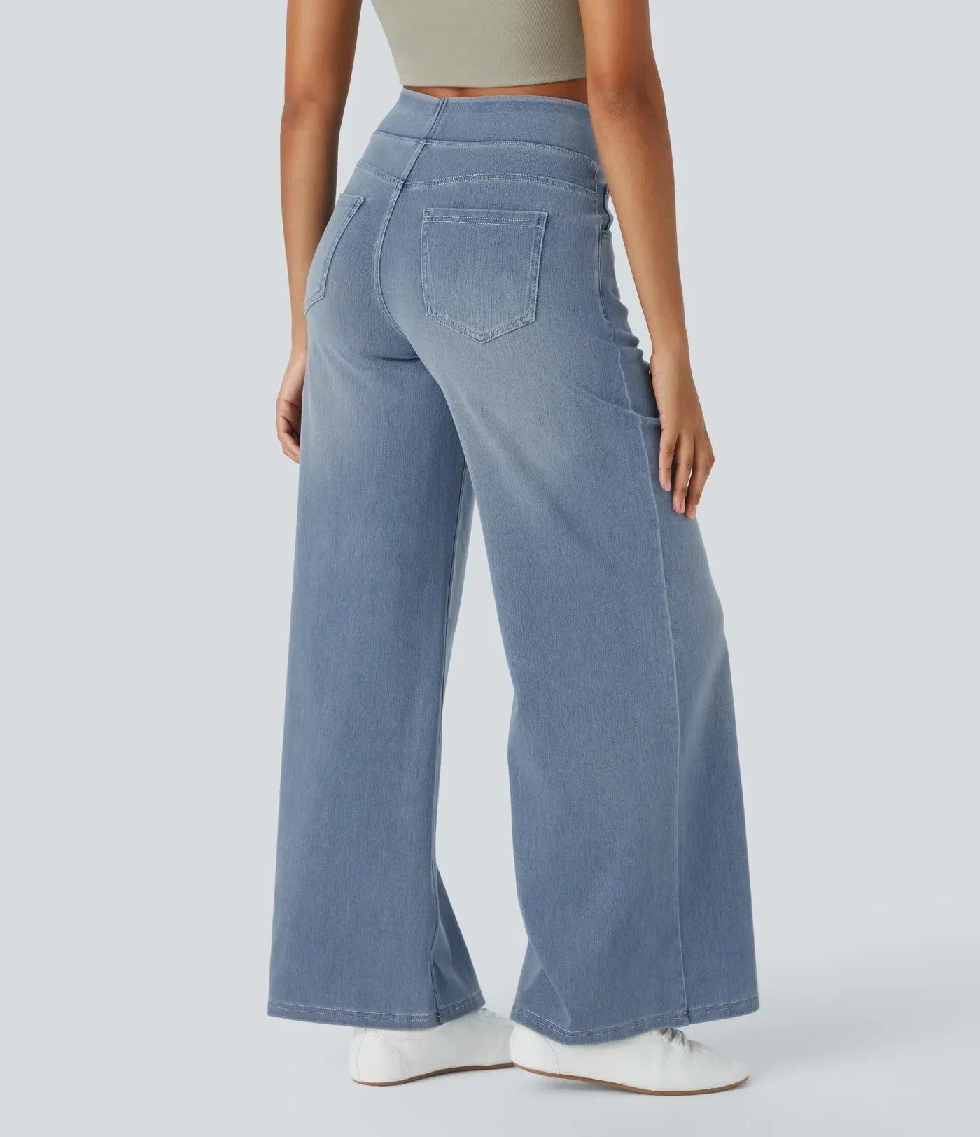 Elastische Hoge Taille Broek Dames – Comfy Broek met Stretch en Casual Design