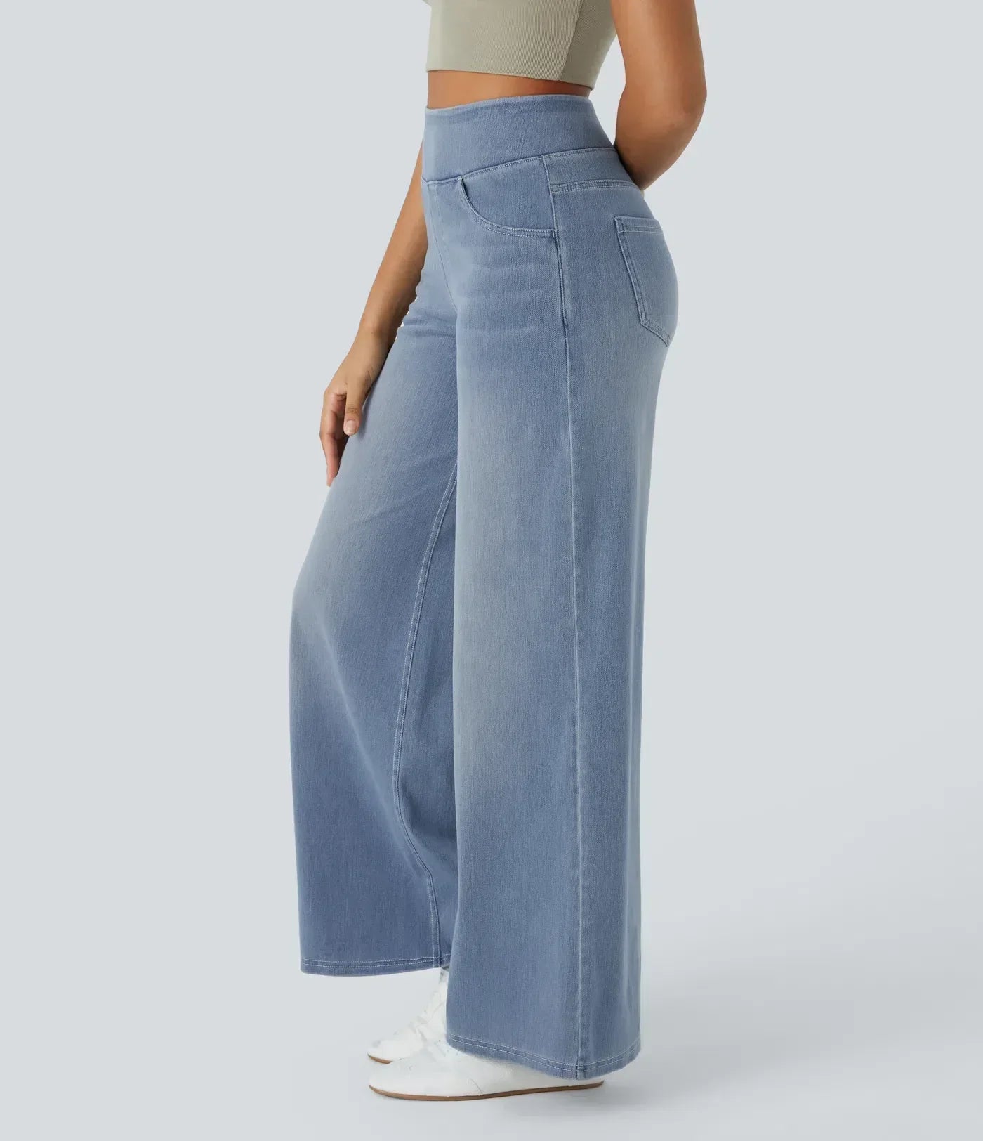 Elastische Hoge Taille Broek Dames – Comfy Broek met Stretch en Casual Design