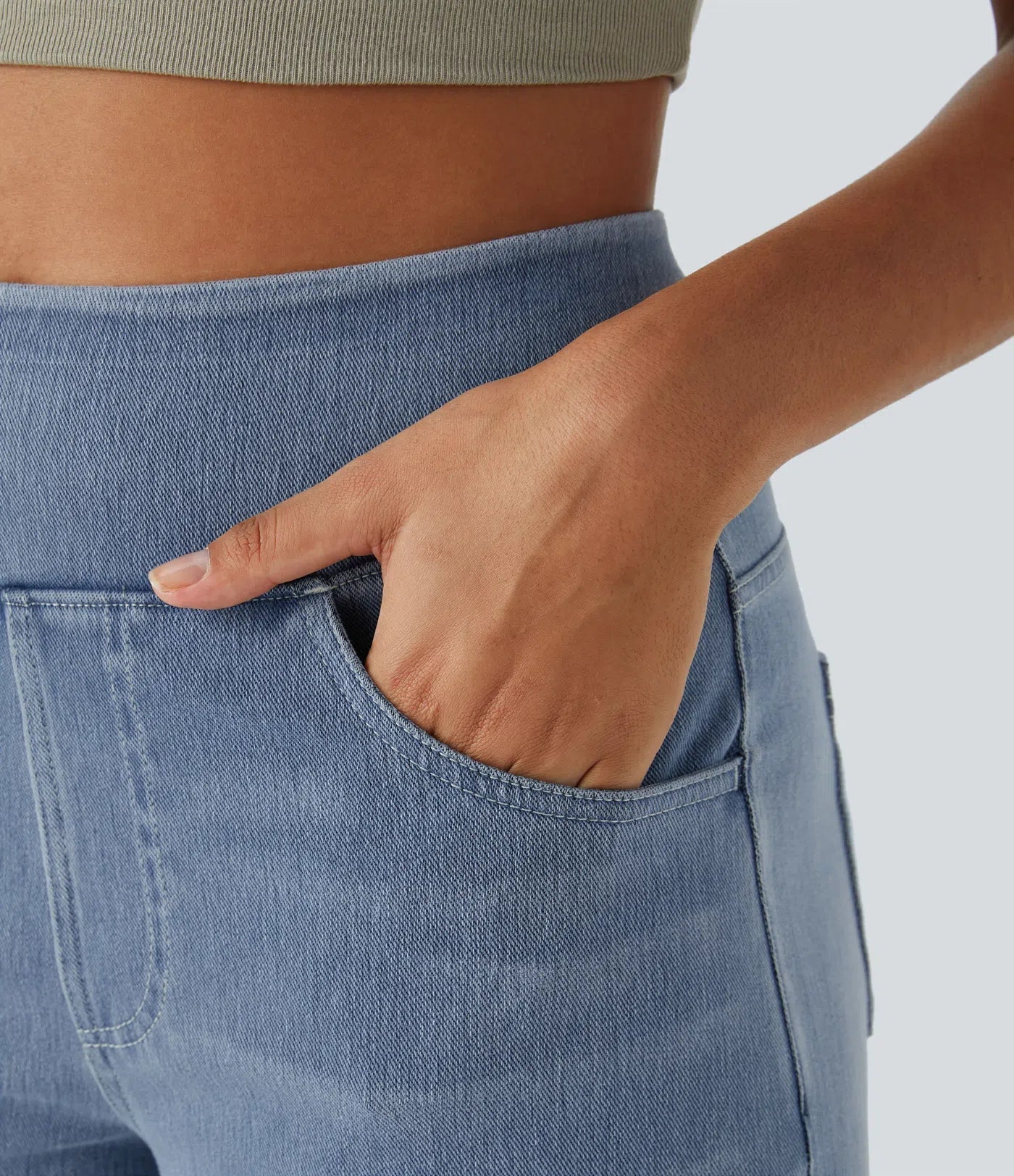 Elastische Hoge Taille Broek Dames – Comfy Broek met Stretch en Casual Design