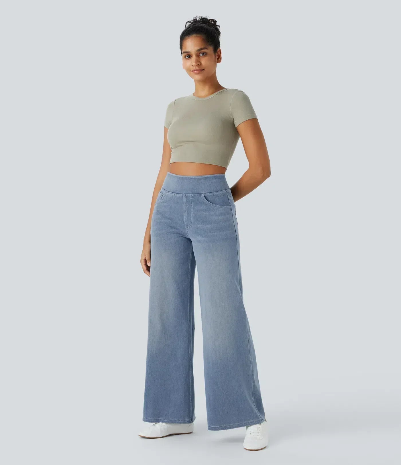 Elastische Hoge Taille Broek Dames – Comfy Broek met Stretch en Casual Design