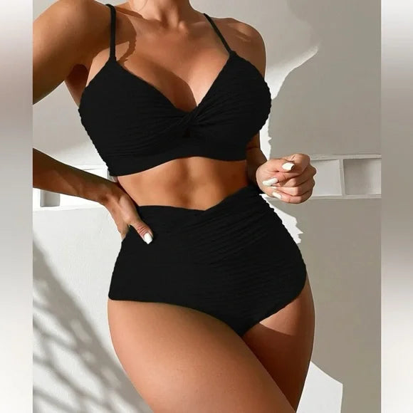 Bikini Hoge Taille Dames – Push Up Badmode voor Zomer en Strandvakantie