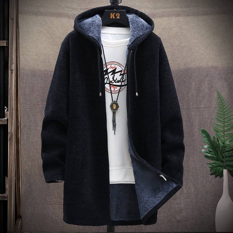 Heren Hoodie – Lange Hoodie met Zijzakken, Comfortabele Casual Mode