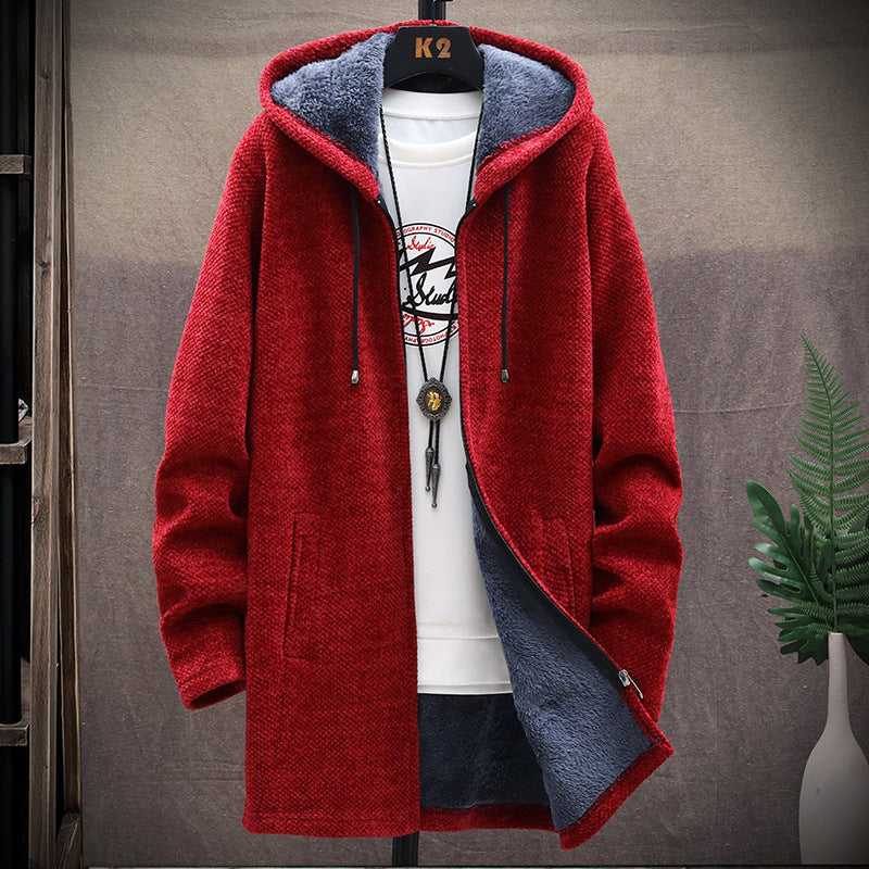 Heren Hoodie – Lange Hoodie met Zijzakken, Comfortabele Casual Mode
