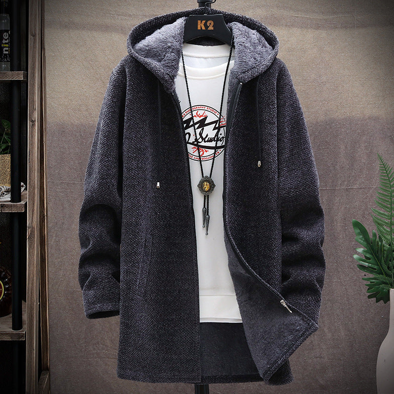 Heren Hoodie – Lange Hoodie met Zijzakken, Comfortabele Casual Mode