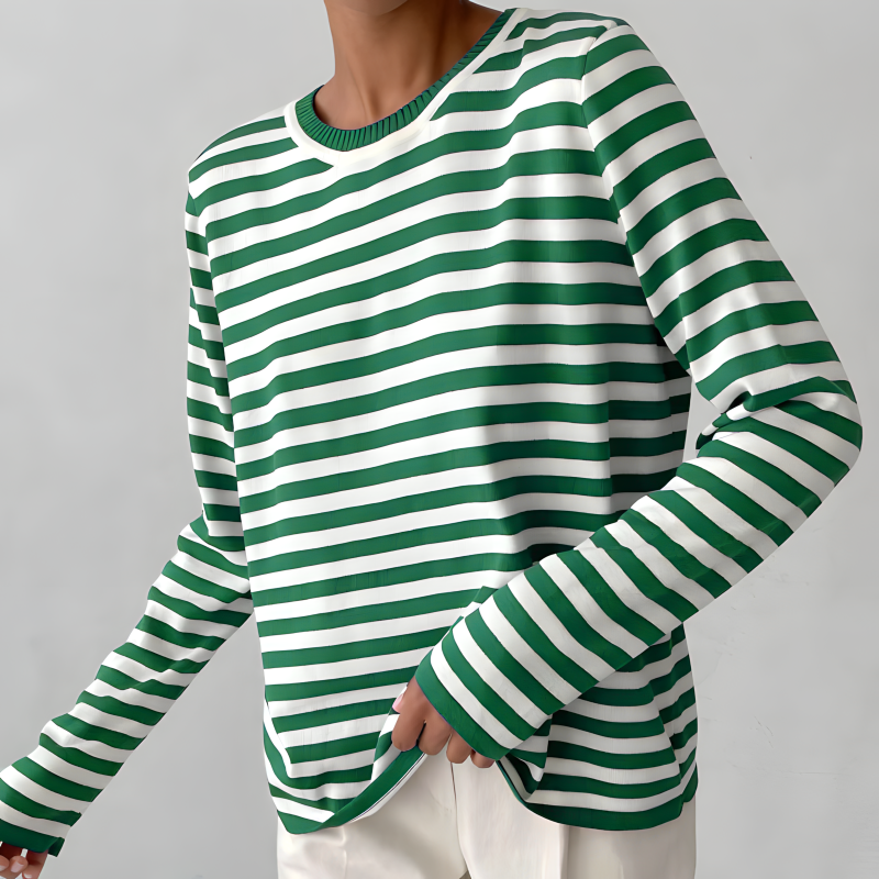 Gestreept dames top – Langarmige blouse met trendy strepen voor casual stijl