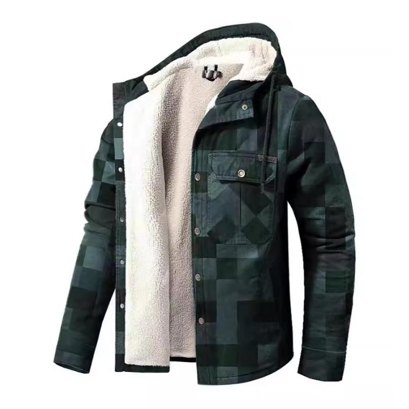 Langarmige Jas Heren – Ruitpatroon, Warm en Stijlvol voor Herfst en Winter