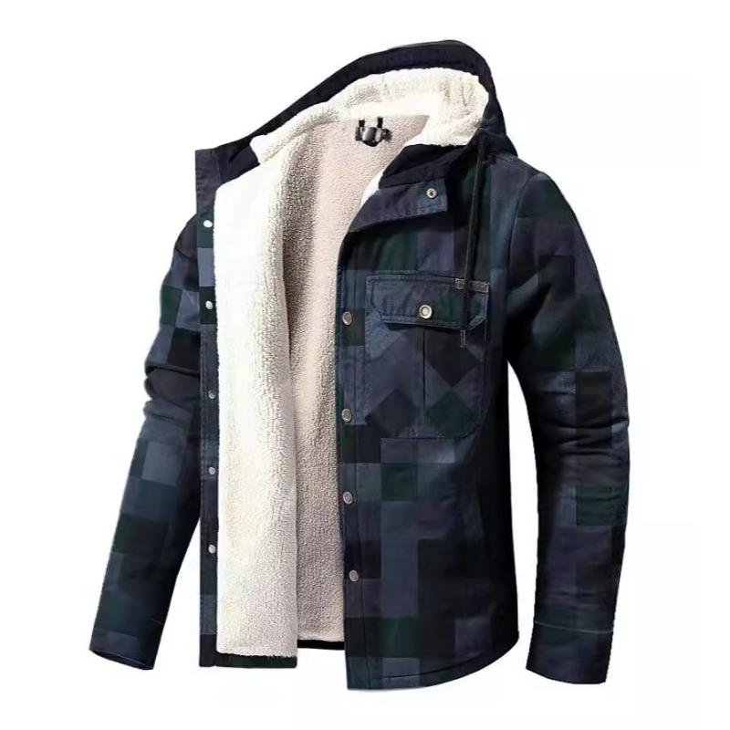 Langarmige Jas Heren – Ruitpatroon, Warm en Stijlvol voor Herfst en Winter