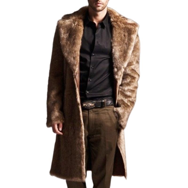 Mantel heren – Reverskraag met bontdesign voor stijlvolle winteroutfits
