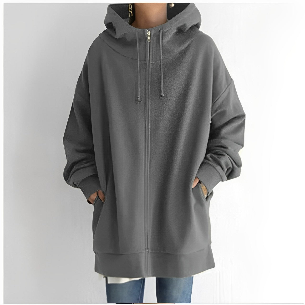 Kapuzenjacke Dames – Lange en comfortabele hoodie voor casual stijl