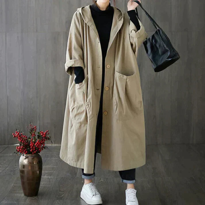 Trenchcoat dames – Elegante trenchcoat met zakken voor herfst en winter