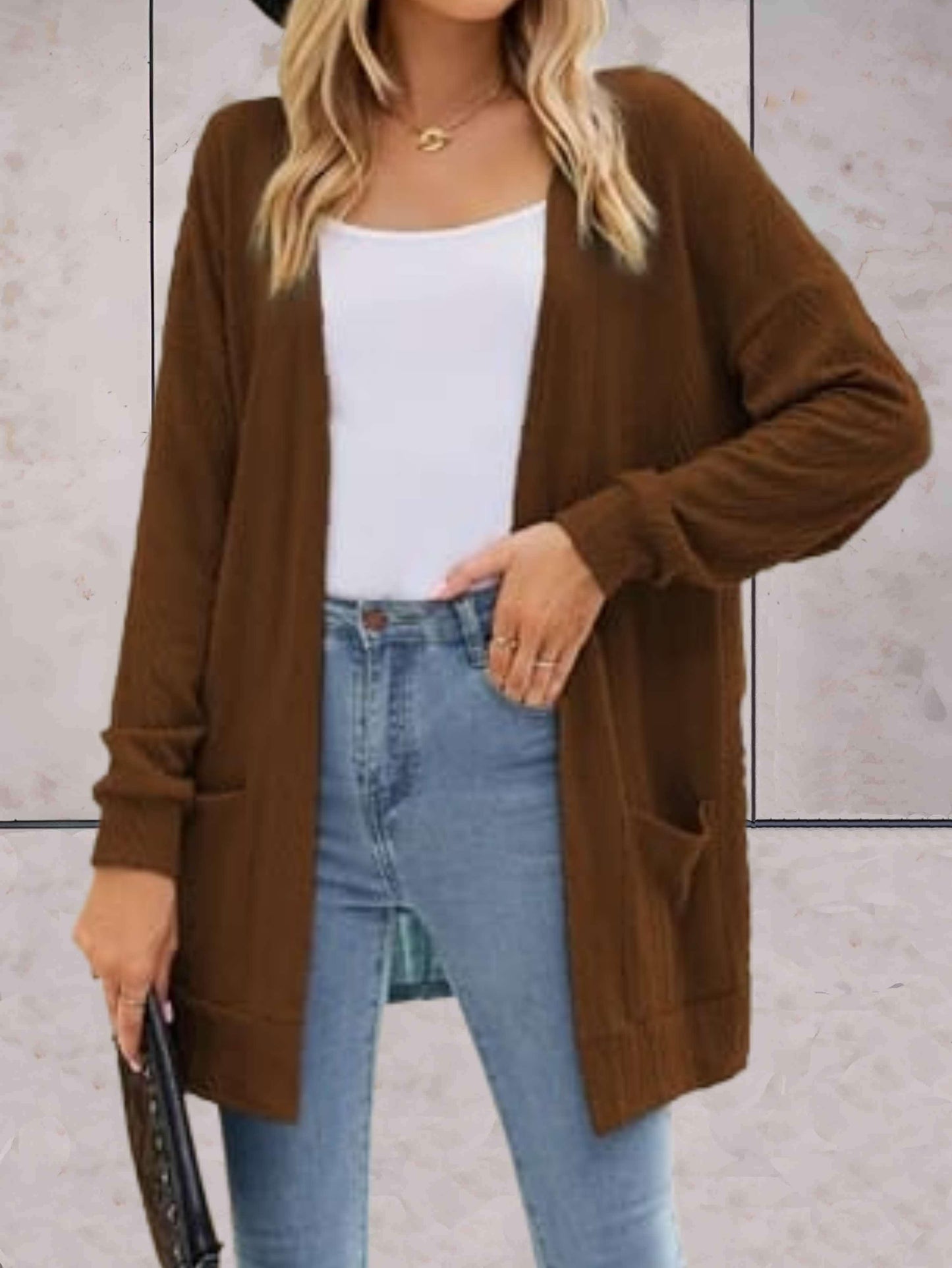 Lange cardigan dames – Casual gebreide cardigan voor dagelijks gebruik