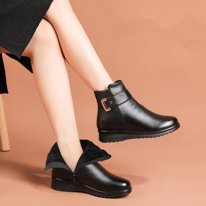 Enkellaarsjes Dames – Elegante Leren Enkellaarsjes voor Feest en Dagelijks Gebruik