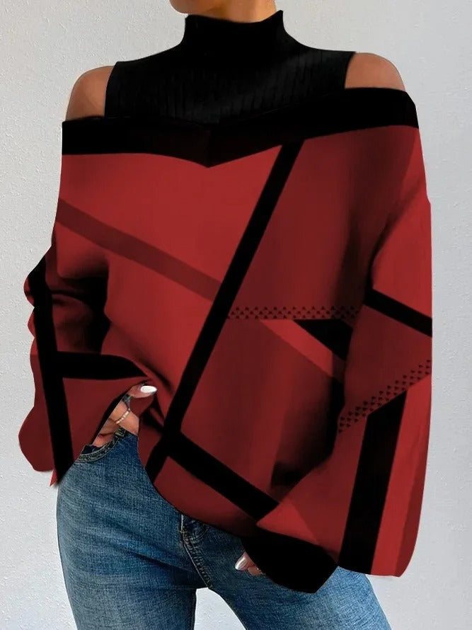 Top voor dames – Elegante blouse met geometrische print en moderne snit