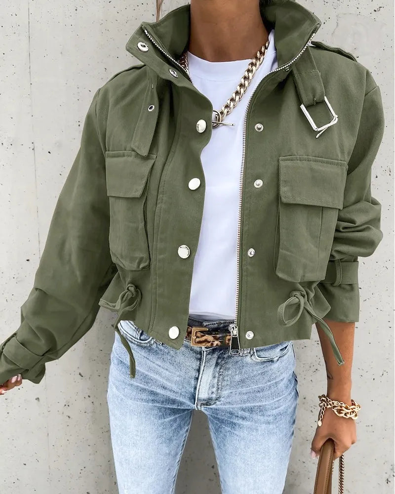 Dames Crop Top Jas – Trendy korte jas voor casual en feestelijke outfits