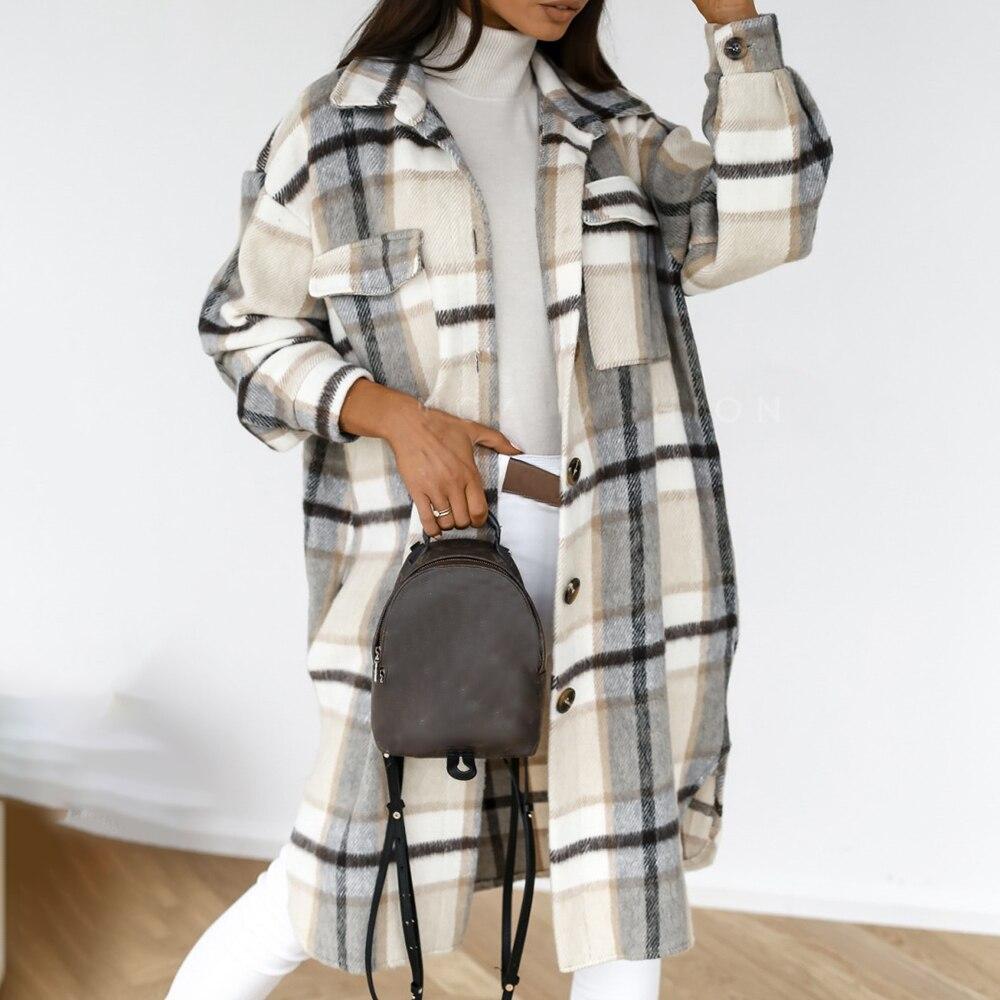 Geruite Jas Dames – Trendy geruite blazer met lange mouwen voor casual en chic