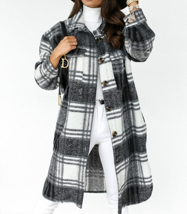 Geruite Jas Dames – Trendy geruite blazer met lange mouwen voor casual en chic