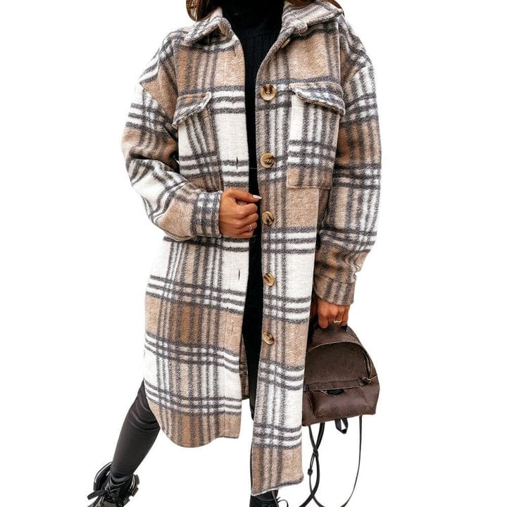 Geruite Jas Dames – Trendy geruite blazer met lange mouwen voor casual en chic