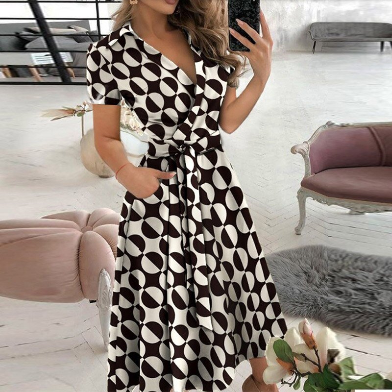 Elegante jurk dames – Jurk met riem, perfect voor feesten en speciale gelegenheden