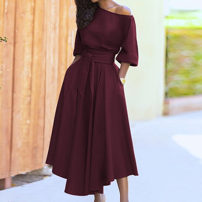 Elegante jurk dames – Jurk met riem, perfect voor feesten en speciale gelegenheden