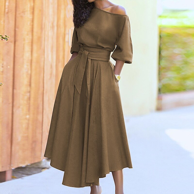 Elegante jurk dames – Jurk met riem, perfect voor feesten en speciale gelegenheden
