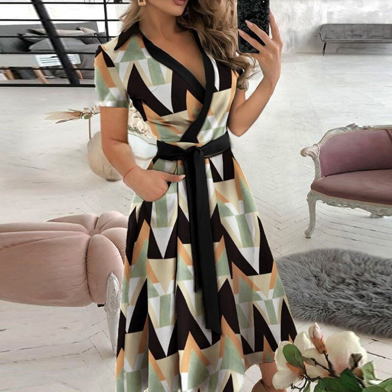 Elegante jurk dames – Jurk met riem, perfect voor feesten en speciale gelegenheden