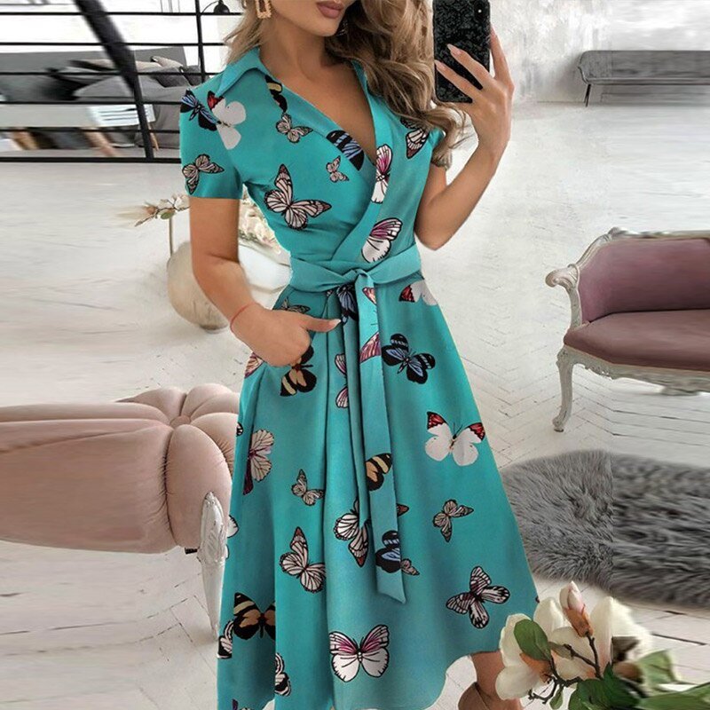 Elegante jurk dames – Jurk met riem, perfect voor feesten en speciale gelegenheden