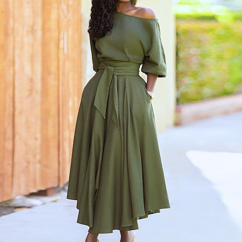 Elegante jurk dames – Jurk met riem, perfect voor feesten en speciale gelegenheden
