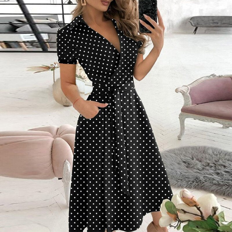 Elegante jurk dames – Jurk met riem, perfect voor feesten en speciale gelegenheden