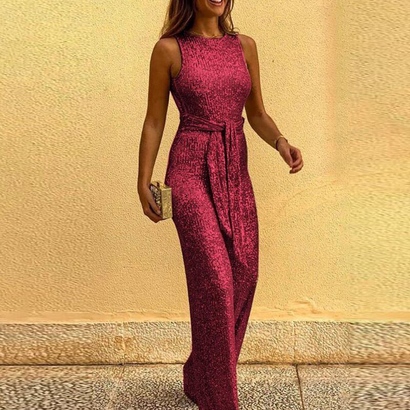 Dames Jumpsuit Elegante – Stijlvolle jumpsuit met hoge taille en comfortabele stof