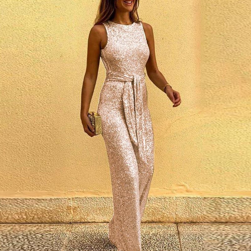 Dames Jumpsuit Elegante – Stijlvolle jumpsuit met hoge taille en comfortabele stof