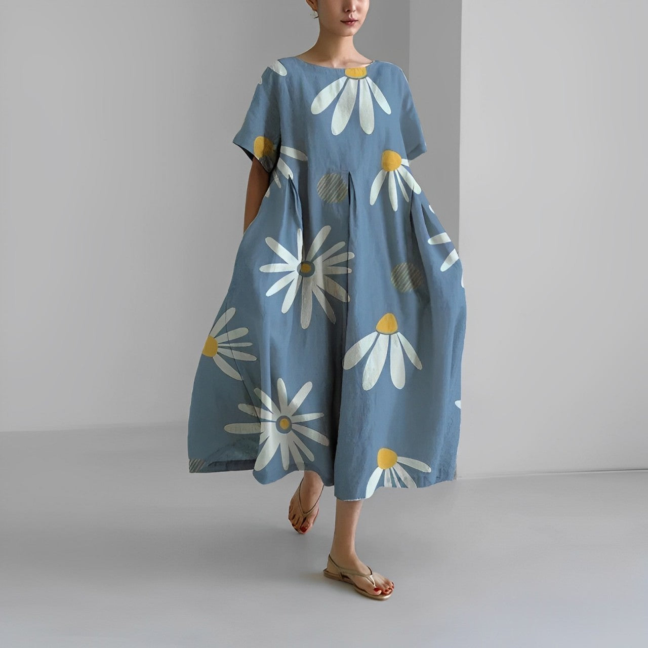 Bedrukte Jurk Dames – Elegante A-lijn Jurk met Floral Design voor Feestelijke Gelegenheden
