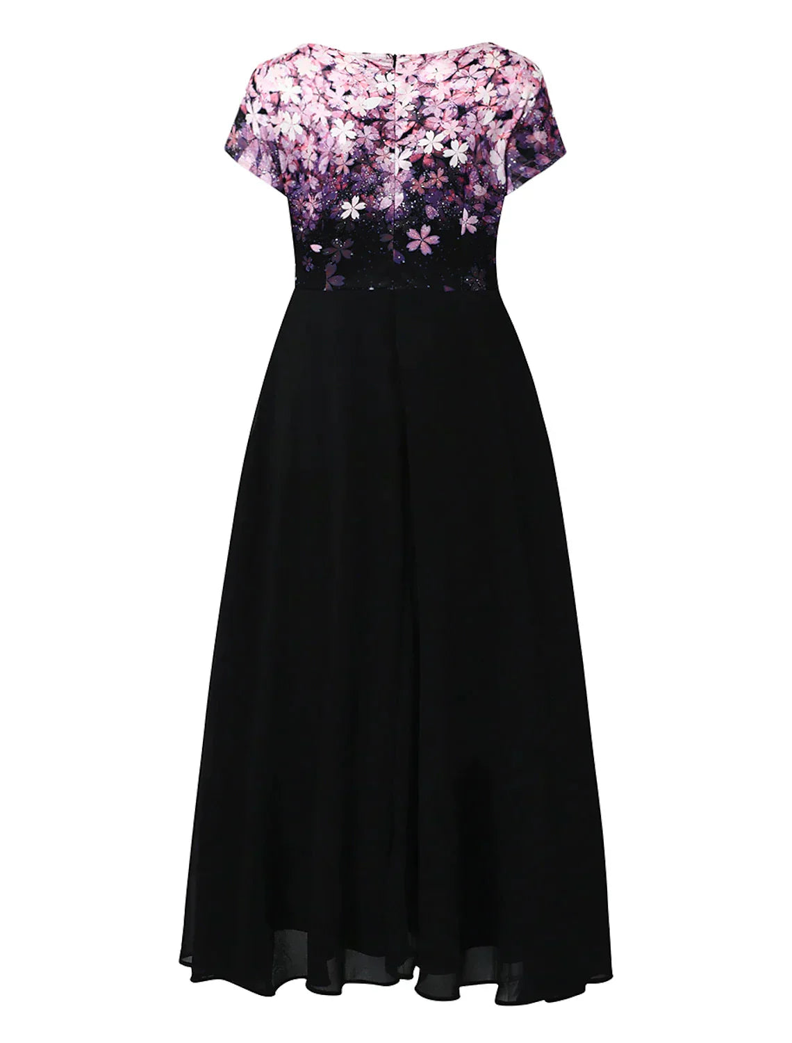 Bloemenjurk dames – Elegante bloemenjurk met korte mouwen voor zomerfeest