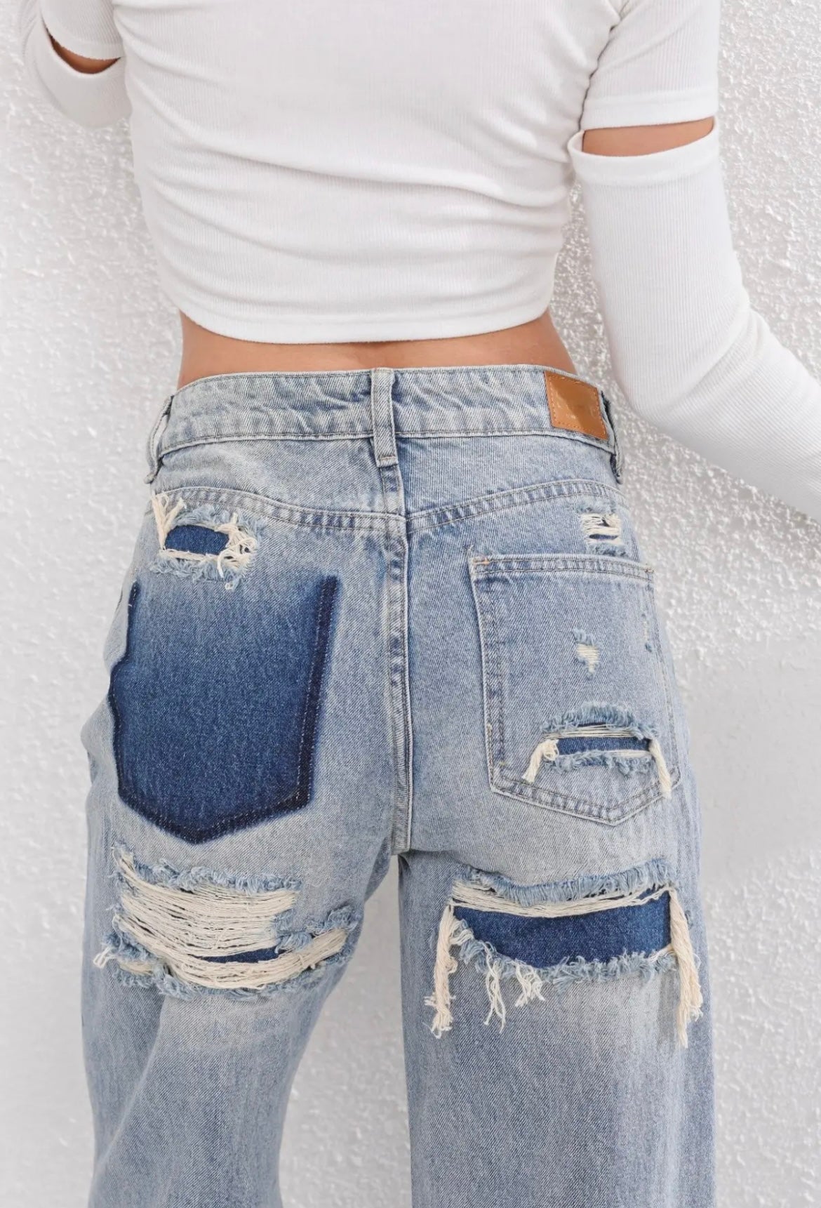 Vintage Gescheurde Jeans Dames - Modieuze Slim Fit Denim met Hoge Taille